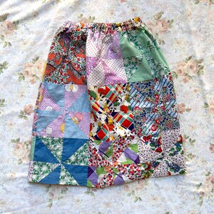 Size Small / Medium 1950's Feedsack Quilted Skirt image 3