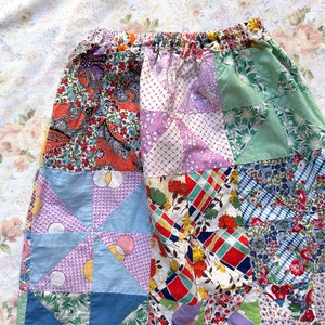 Size Small / Medium 1950's Feedsack Quilted Skirt image 4