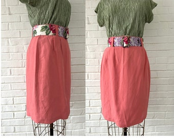 1990's Size 6/8 Pink Linen Skirt