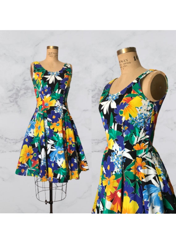 1980's Tropical Party Dress
