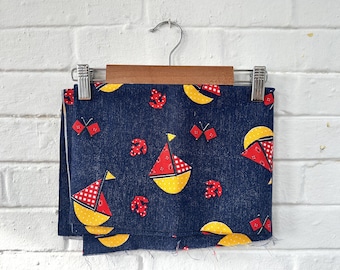 33" x 44" - 1970's Sailboat Canvas Fabric