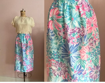 1980's Summer Fun Floral Skirt