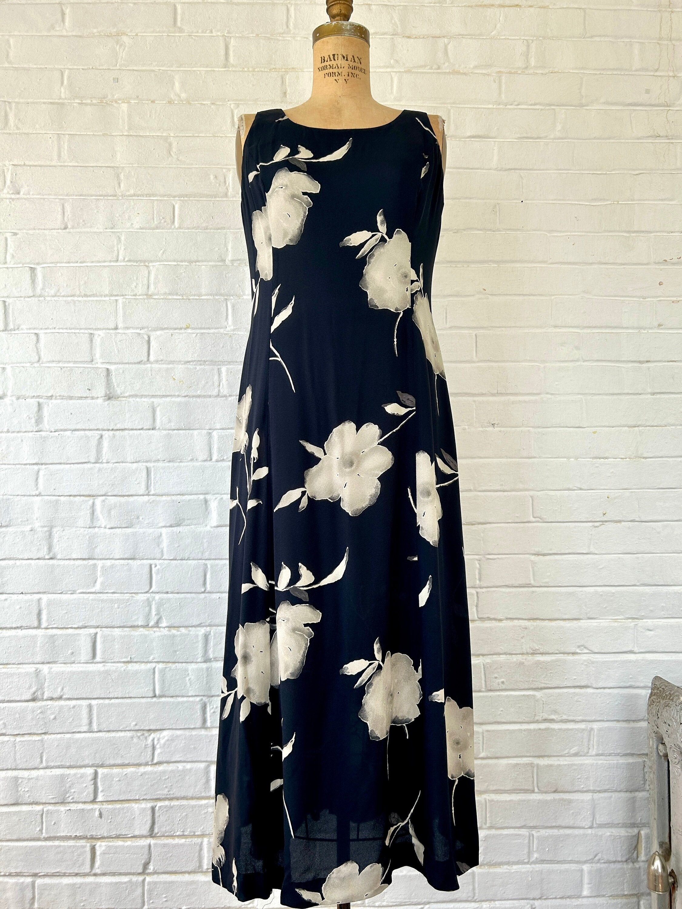 1990's Jones NY Basic Floral Midi Dress (size 8/10) - Etsy