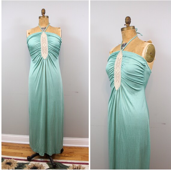 emerald halter dress