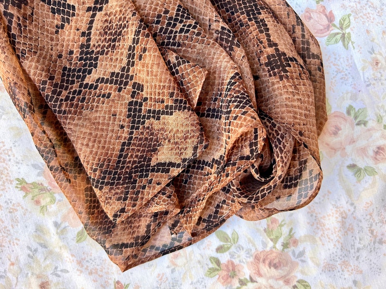 1990's Brown Snakeskin Scarf, Wrap or Shawl image 5