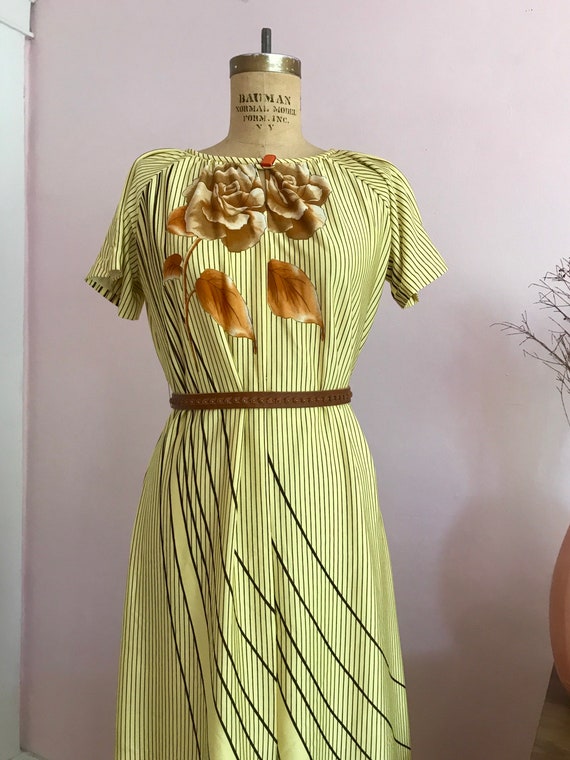 1970's Size L/XL Desert Rose Striped Maxi Dress - image 2