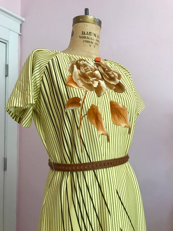 1970's Size L/XL Desert Rose Striped Maxi Dress - image 3