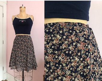1990's New Old Stock Express Floral Tiered Skirt