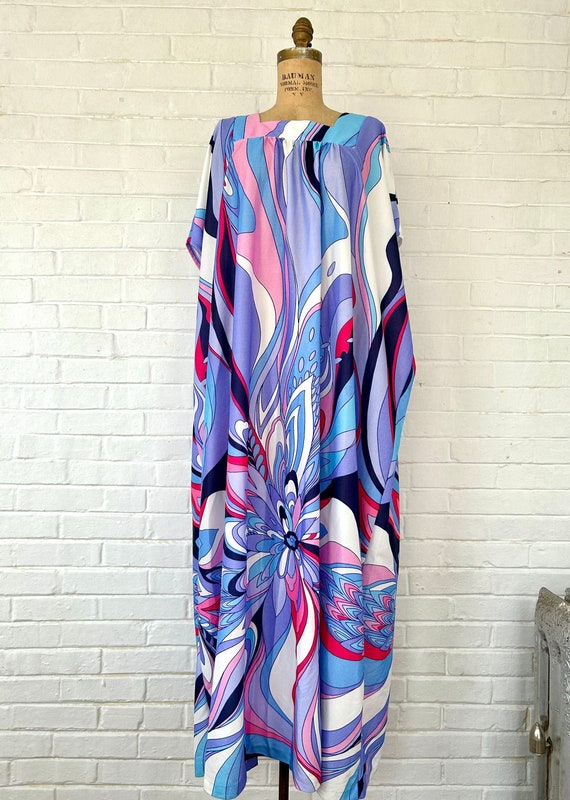 1970's Psychedelic Floral MuuMuu Dress