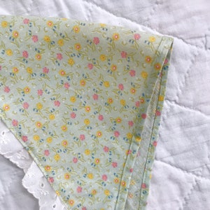 Pale Sage & Floral Hair Kerchief image 3