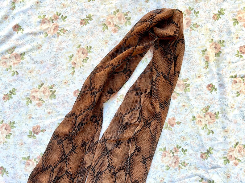 1990's Brown Snakeskin Scarf, Wrap or Shawl image 3