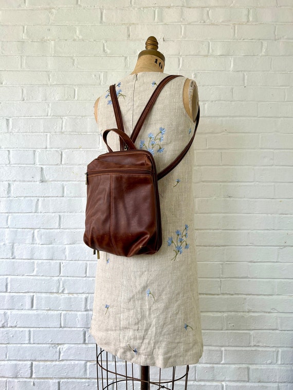 1990's Cherokee Brown Leather Utilitarian Backpack