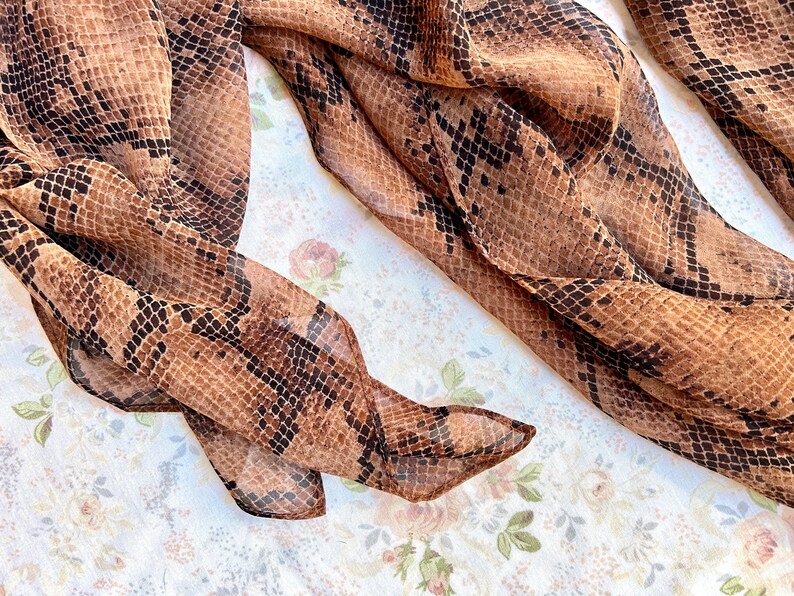 1990's Brown Snakeskin Scarf, Wrap or Shawl image 2