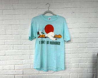 1980's L/XL "I Don't Do Mornings" Tee