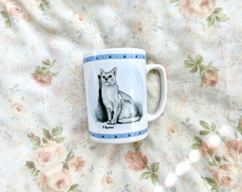 1990's White Shorthair Cat Mug