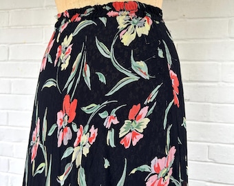 1990's Size M/L Reversible Floral Midi Skirt