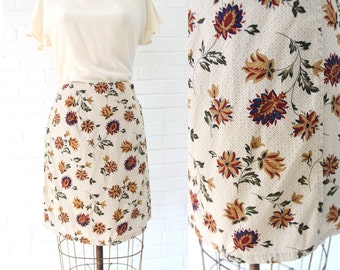 1990's Size 12 Harvest Floral Wrap Skirt