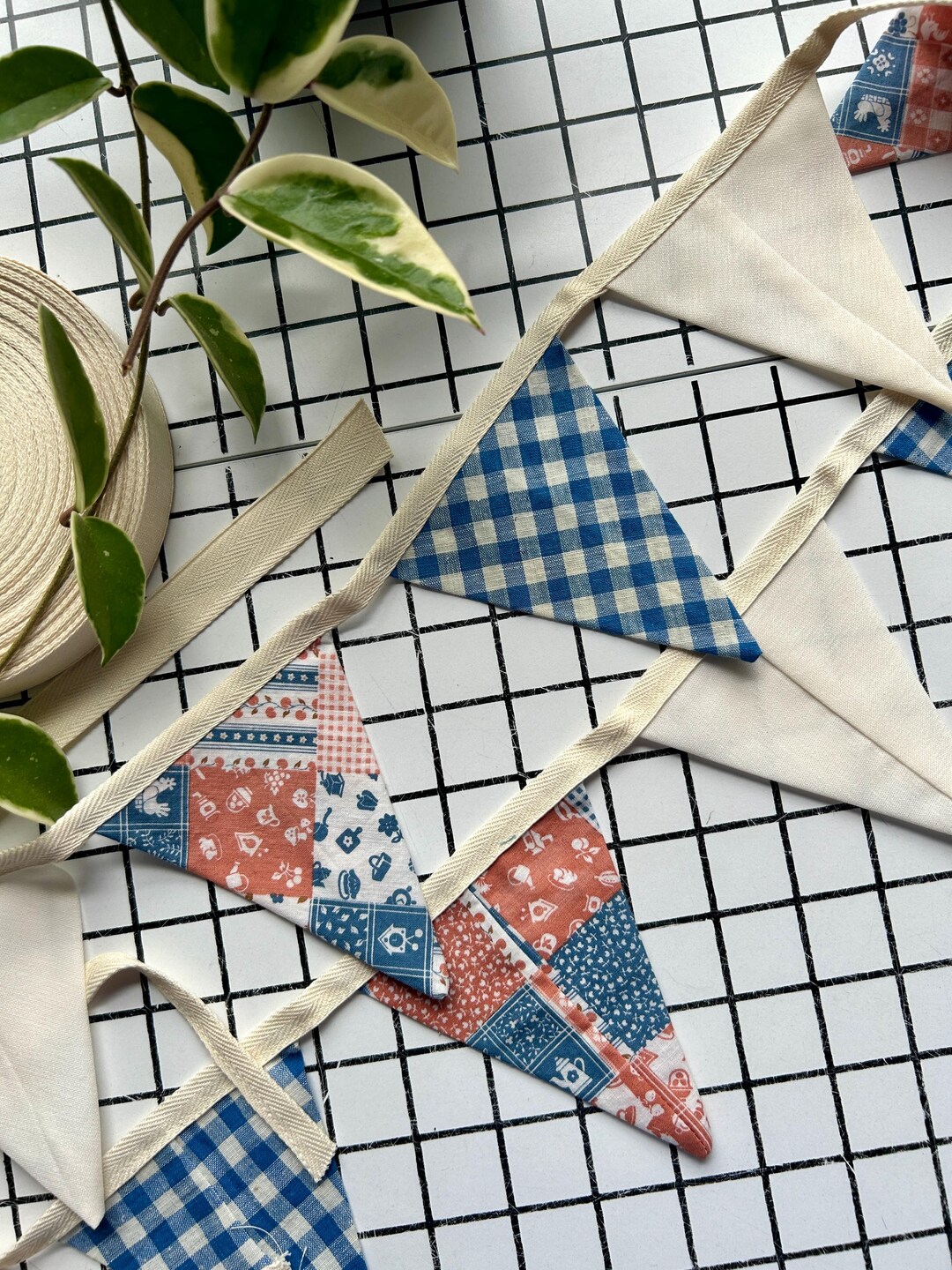 Patchwork Flags Vintage Kitchen Patchwork Bunting Flags - Etsy