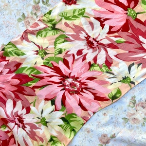 1980's Pink Silk Satin Floral Scarf by Echo image 4