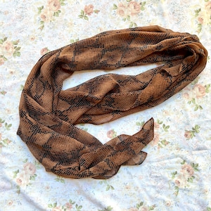 1990's Brown Snakeskin Scarf, Wrap or Shawl image 1