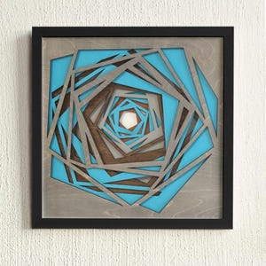 Arte de pared de mandala en madera, mandala en capas 3D, arte de pared de madera 3D, mandala en capas, caja de sombra de madera, decoraciones para chimeneas, regalos cortados con láser