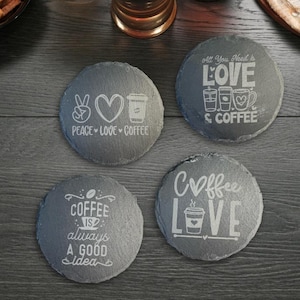 Slate Engraved Coaster, Slate Coasters, Stone Coasters, Stone Coasters Personalized, Cocktail Coasters, Coasters, Cocktails Coasters