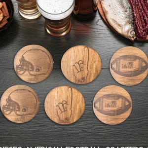 Custom Engraved Wooden Coasters Set, Personalized Drink Mats With Logo, Wedding Or Corporate Gift, Bulk Rustic Party Favors, Man Cave Gift