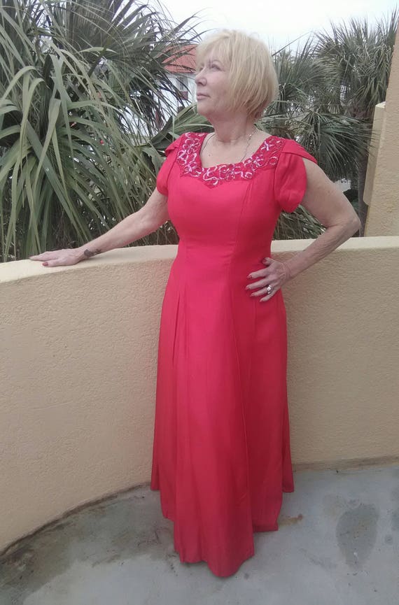 1960s Silk Formal Dress- Volup