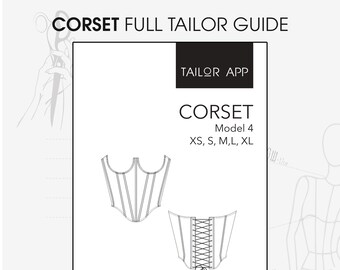 Underbust corset paper pattern with full guide, patron de couture, trendy corset pdf, womens sewing, crop top pattern, sexy corset pattern