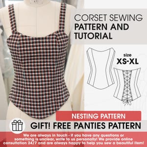 Casual top sewing pattern and tutorial, printable corset sewing pattern full guide, overbust corset digital pattern, pirate corset pattern