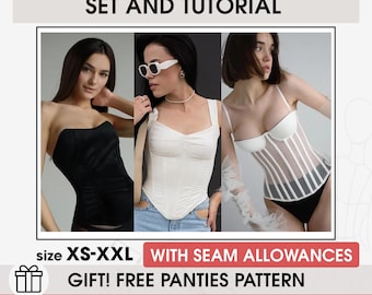 Corset Sewing Patterns Set XS-XL (Digital Pattern)