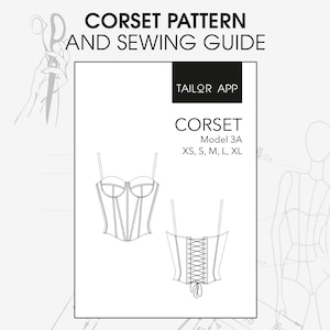 Mermaid corset M sewing pattern, princess corset patterns pdf, lacing corset pattern, cosplay corset digital pattern, bodice bustier pattern