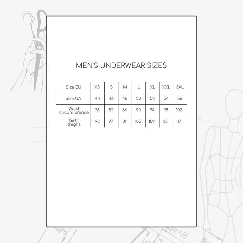 XS-XXL Herren Unterwäsche Schnittmuster Set, Anfänger Boxer Klassik Schnittmuster, Schlafbrillen PDF Schnittmuster, Shorts Männer Schnittmuster Bild 8