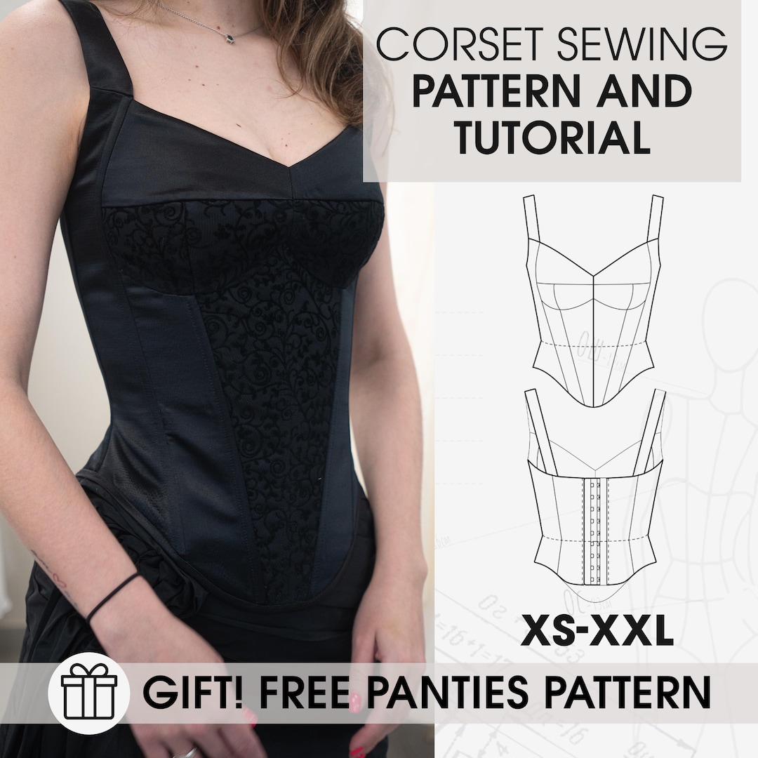 XS-XXL Goth Corset Pattern, Overbust Corset Pattern and Full Sewing ...