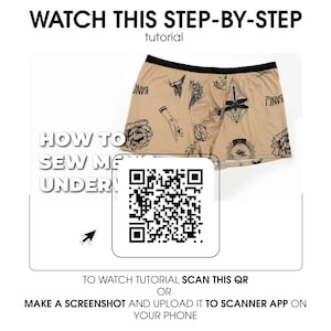 XS-XXL Herren Unterwäsche Schnittmuster Set, Anfänger Boxer Klassik Schnittmuster, Schlafbrillen PDF Schnittmuster, Shorts Männer Schnittmuster Bild 6