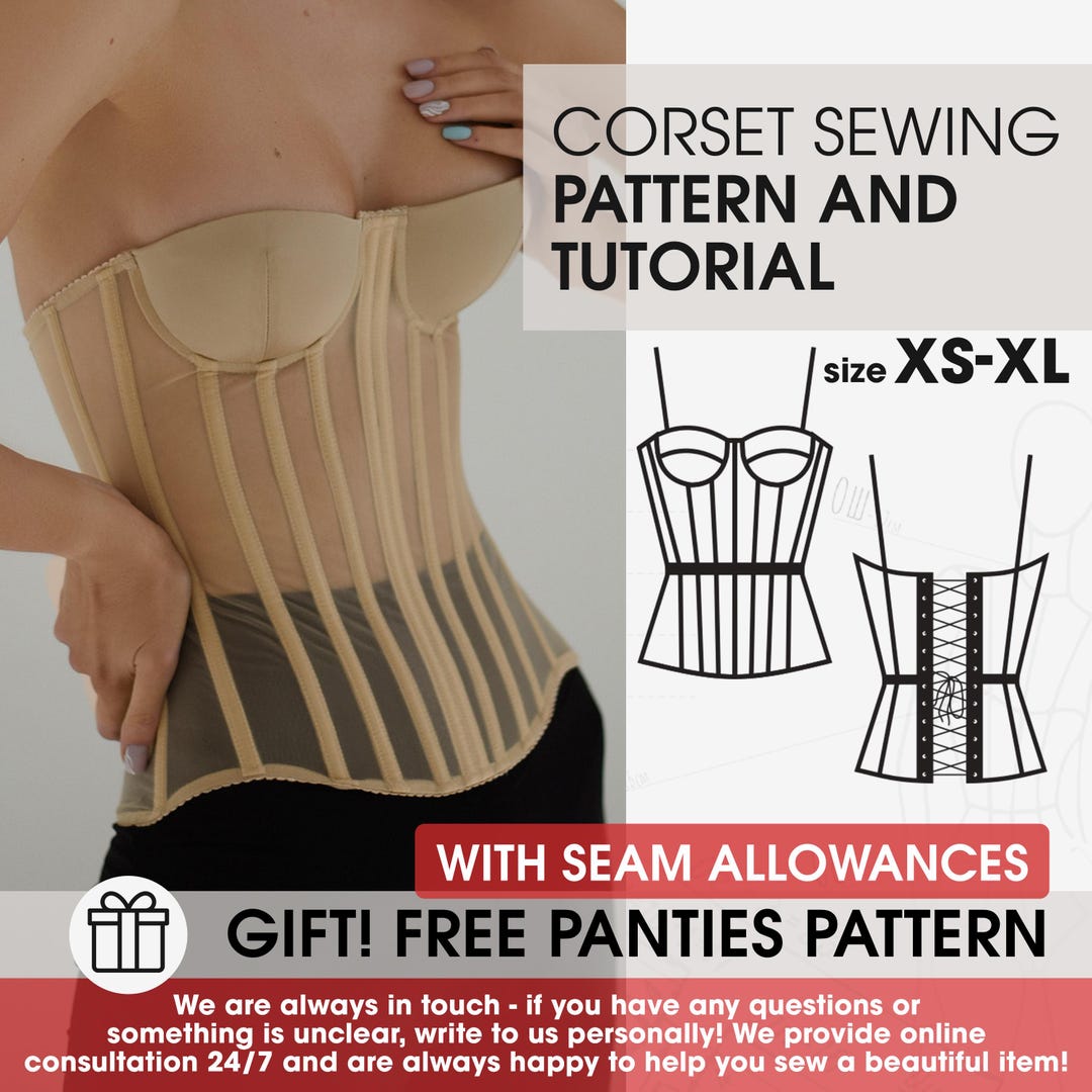 Wedding Overbust Corset With Cups Pattern, Digital Sewing Patterns Pdf ...