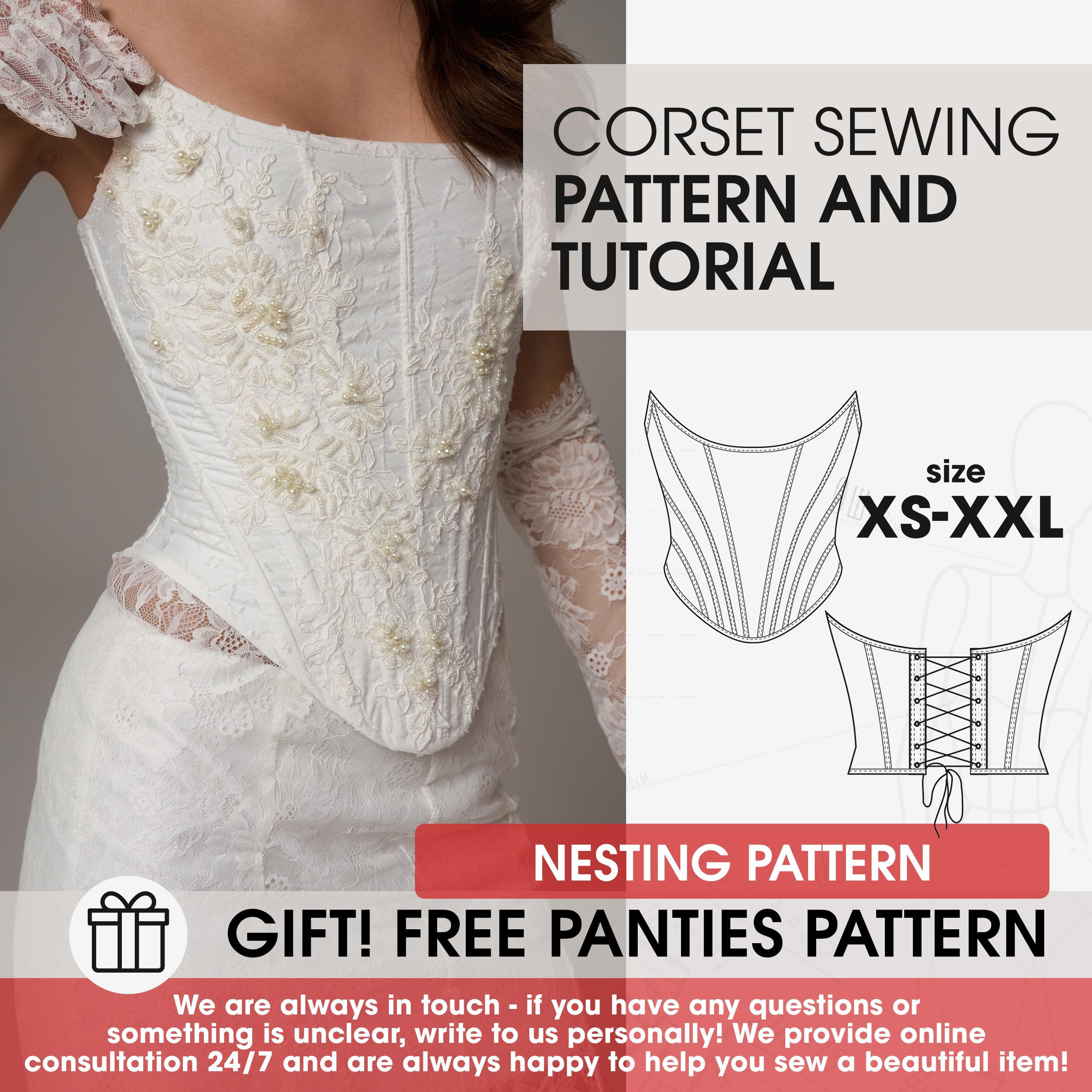 Statement Wedding Corset Sewing Pattern, Elegant Off-Shoulder Bridal Corset Top DIY, Boned Lace Bustier Pattern, Bridal Corset PDF Guide