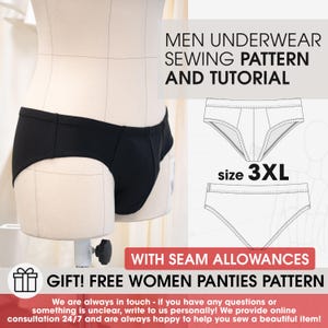 Men XXXL underpants plus size pdf pattern, Sleepers size pattern, fathers day diy gift, Swimsuit Men Pattern, men underwear sewing pattern