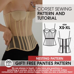 Pirate cosplay corset paper pattern, overbust corset with cups pattern, digital sewing leather corset, renaissance corset tutorial