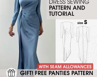 S size dream modest graduation dress PDF sewing pattern