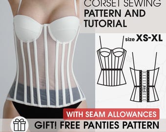 Overbust Wedding Corset Pattern, Princess Bustier Sewing Guide, Digital PDF Sewing Pattern, Bridal Corset Tutorial