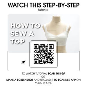 Corset top pattern with adjustable sizing, suitable for all bust sizes, includes materials guide, bra size chart, and tips for making the corset tighter at the waist