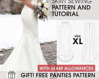 XL size medieval wedding cosplay skirt sewing pattern