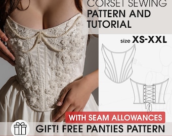 Bridal Corset Sewing Pattern, Elegant Digital Bodice Bustier (PDF Pattern)