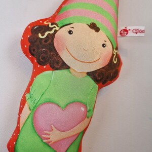 Cuddly gnome cuddly pillow gnome girl red dots with heart image 5