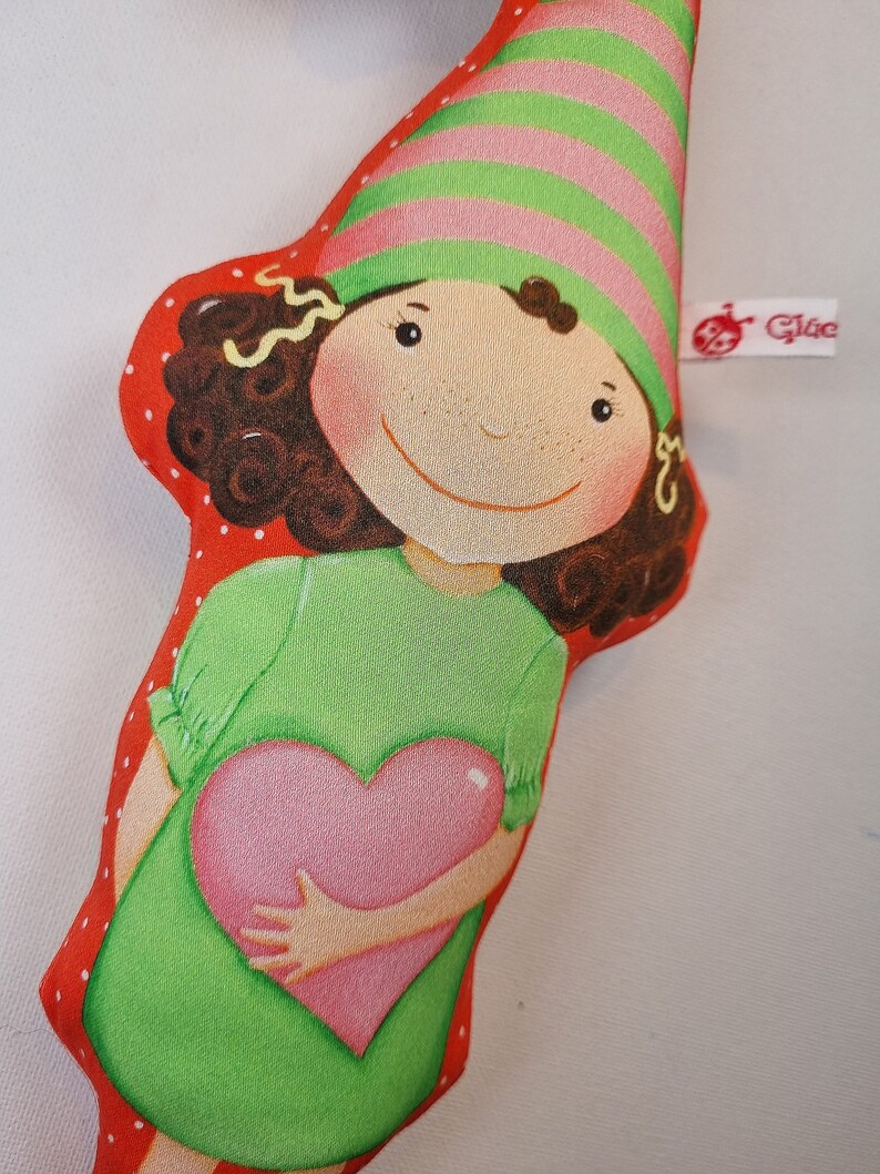 Cuddly gnome cuddly pillow gnome girl red dots with heart image 5