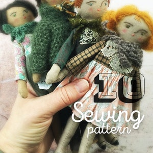 INSTANT DOWNLOAD A4 version pdf Moshi-Moshi Sewing Class 10, &quot;Fair Folk&quot; cloth Rag doll