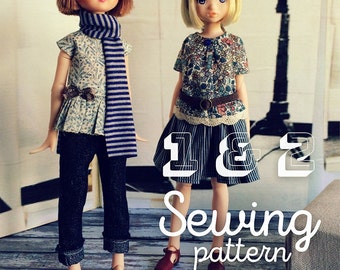 INSTANT DOWNLOAD pdf Moshi-Moshi Sewing Class 1 & 2 -Separates Pattern Blythe, Ruruko, Vintage Licca, Azone, Pure Neemo XS