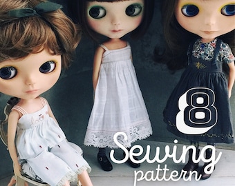 INSTANT DOWNLOAD pdf Moshi-Moshi Sewing Class 8, Pattern Blythe, Ruruko, Vintage Licca, Azone, Pure Neemo XS, Wardrobe Basics