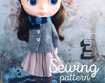 INSTANT DOWNLOAD pdf Moshi-Moshi Sewing Class 3, Pattern Blythe, Ruruko, Vintage Licca, Azone, Pure Neemo XS, Blouson Jacket